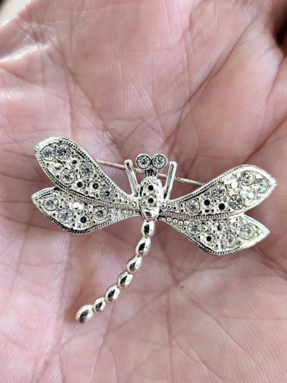 Vintage Dragonfly Brooch in Silver